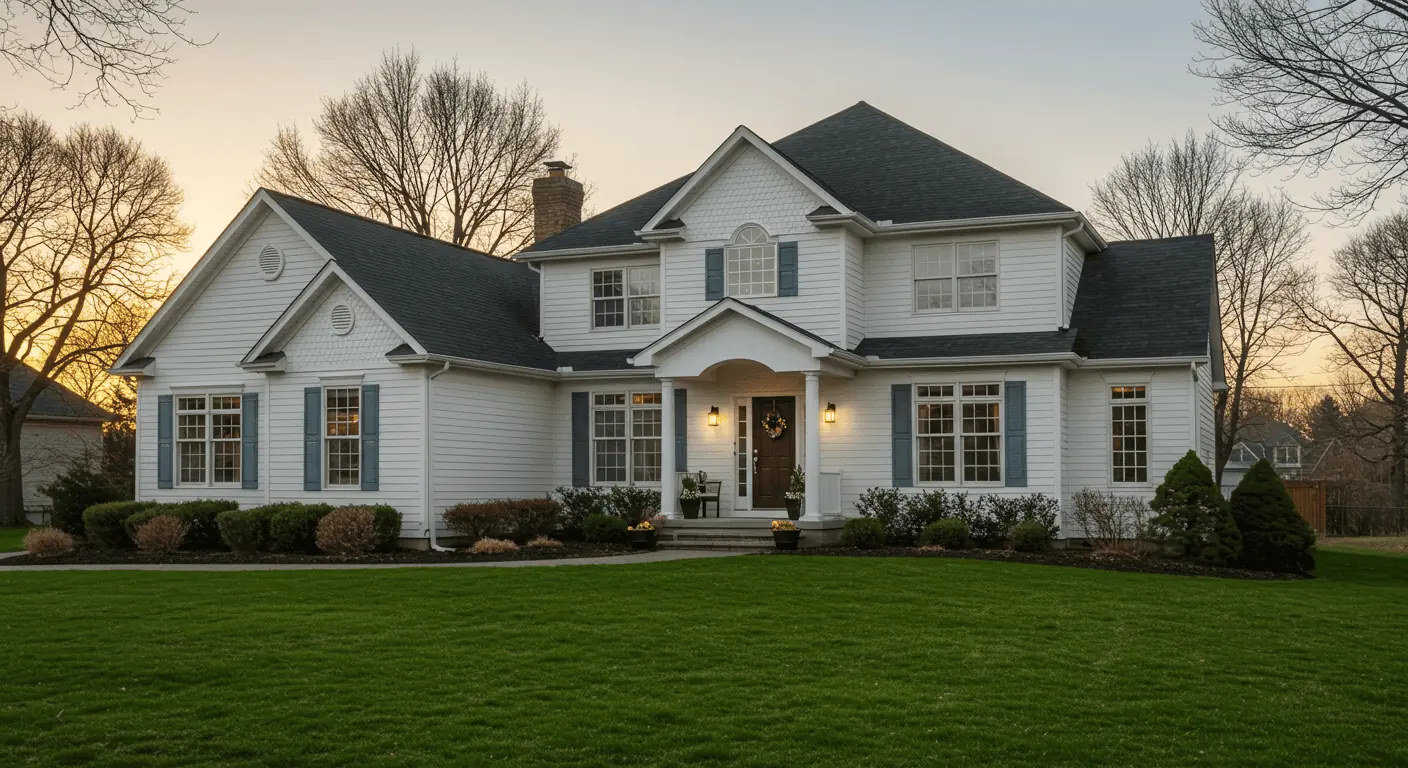 Beautiful West Bloomfield home with a fresh paint and a stunning sunset.